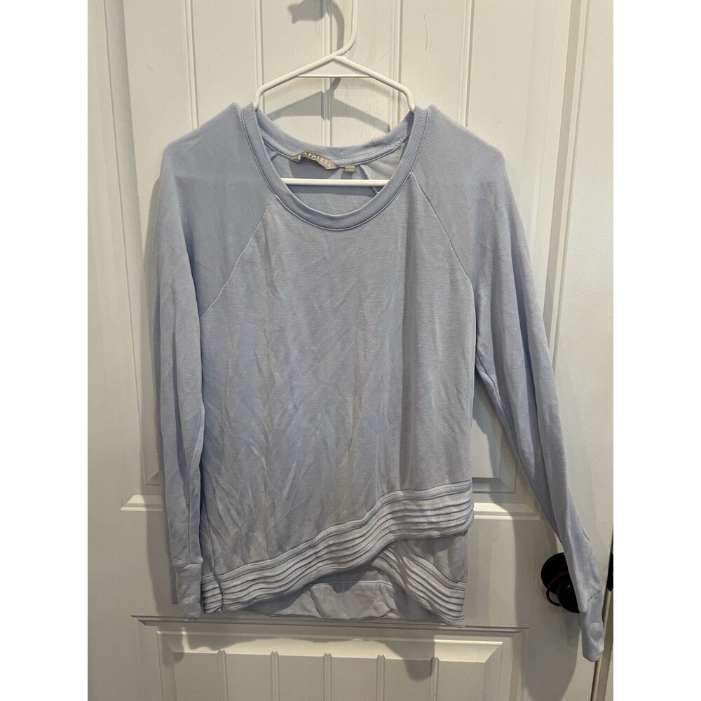 Athleta Women’s Small Light Blue Model Pullover Sweatshirt Asymmetrical Hem S